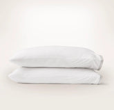 Percale Embellished Pillowcase Set - White/Shore/Sand Sail Stitch