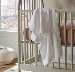 Dream Baby Blanket - White/White Picot