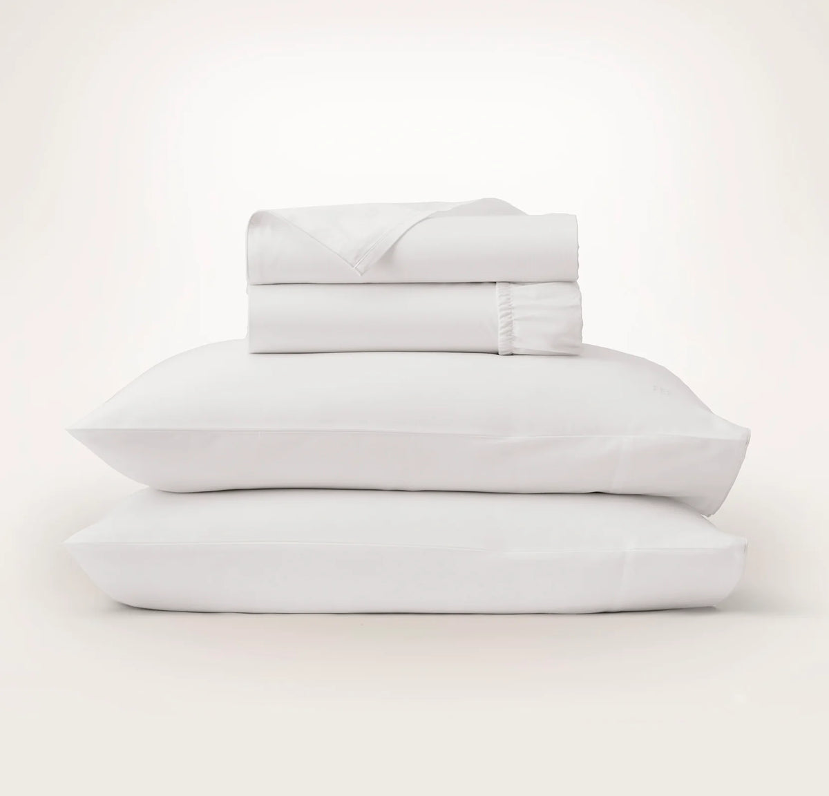Percale Embellished Sheet Set - White/White Piped Edge