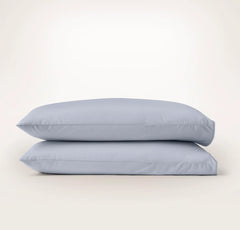 Percale Embellished Pillowcase Set - Hydrangea/White Piped Edge